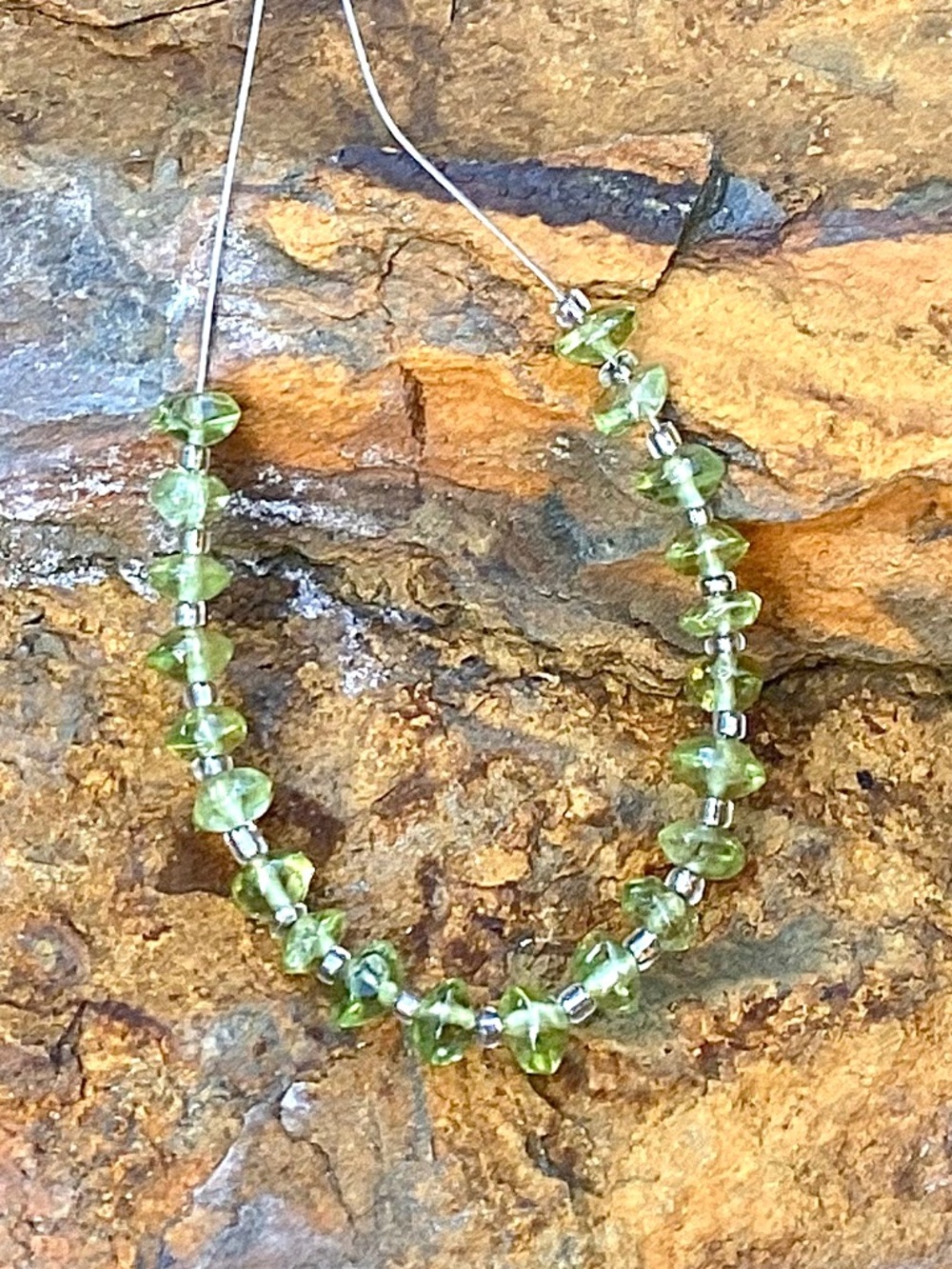 Set of Peridot Disc Beads, NWT, Drilled, 3-4mm